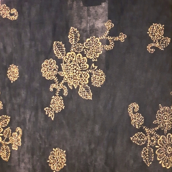 The Travelers Collection 3 Pc Set Black and Gold Floral Kimono,pants,top - Picture 12 of 16